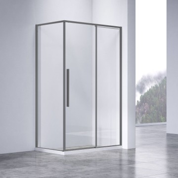 Душевой уголок Слим-Н (Slim-N) VSR-4SN8012CLGM, 1200*800, вороненая сталь, стекло прозрачное