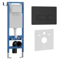 Комплект 2в1 IBERICA BLANCA инсталляция SILENCIO MINI, кнопка смыва ESTI-R черный матовый (IB.001M.212)