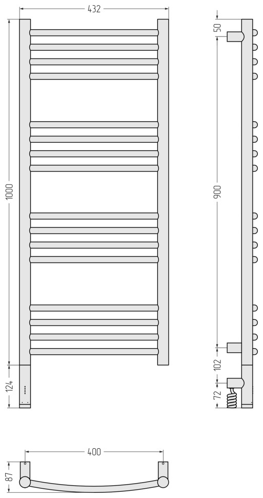 Богема 3.1 выгнутая 1000х400 МЭМ левый