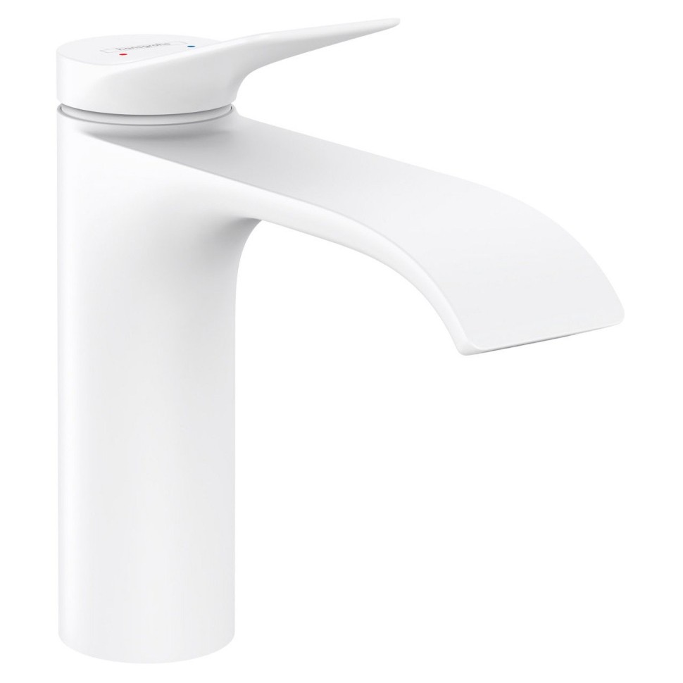 Смеситель для раковины Hansgrohe Vivenis со сливным гарнитуром 75020700, белый матовый