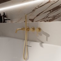 Смеситель для ванны Groove VBTW-4G1BG, встраиваемый, брашированное золото