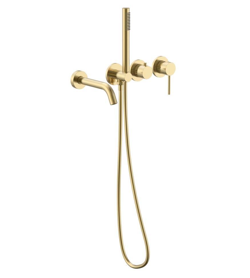 Смеситель для ванны Groove VBTW-4G1BG, встраиваемый, брашированное золото