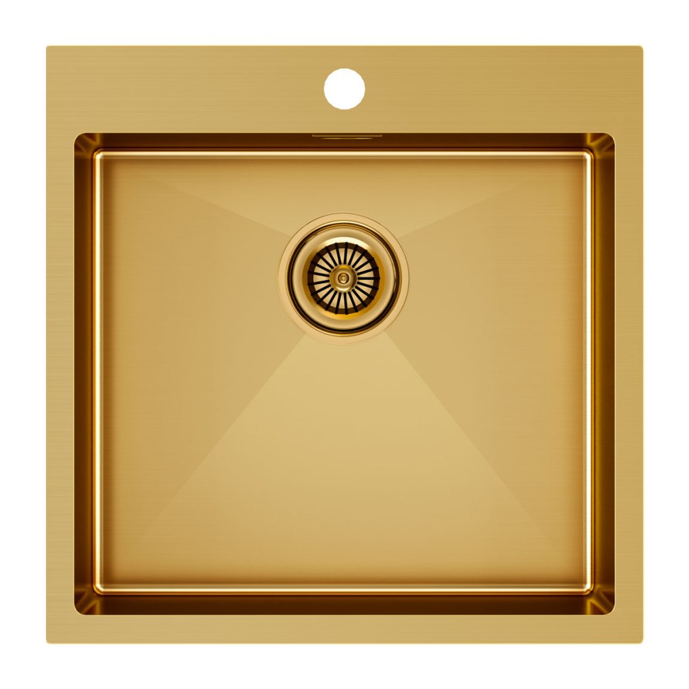 Мойка нерж. сталь KRONER 51, PM215151-BG, брашированное золото, 510х510мм, Paulmark
