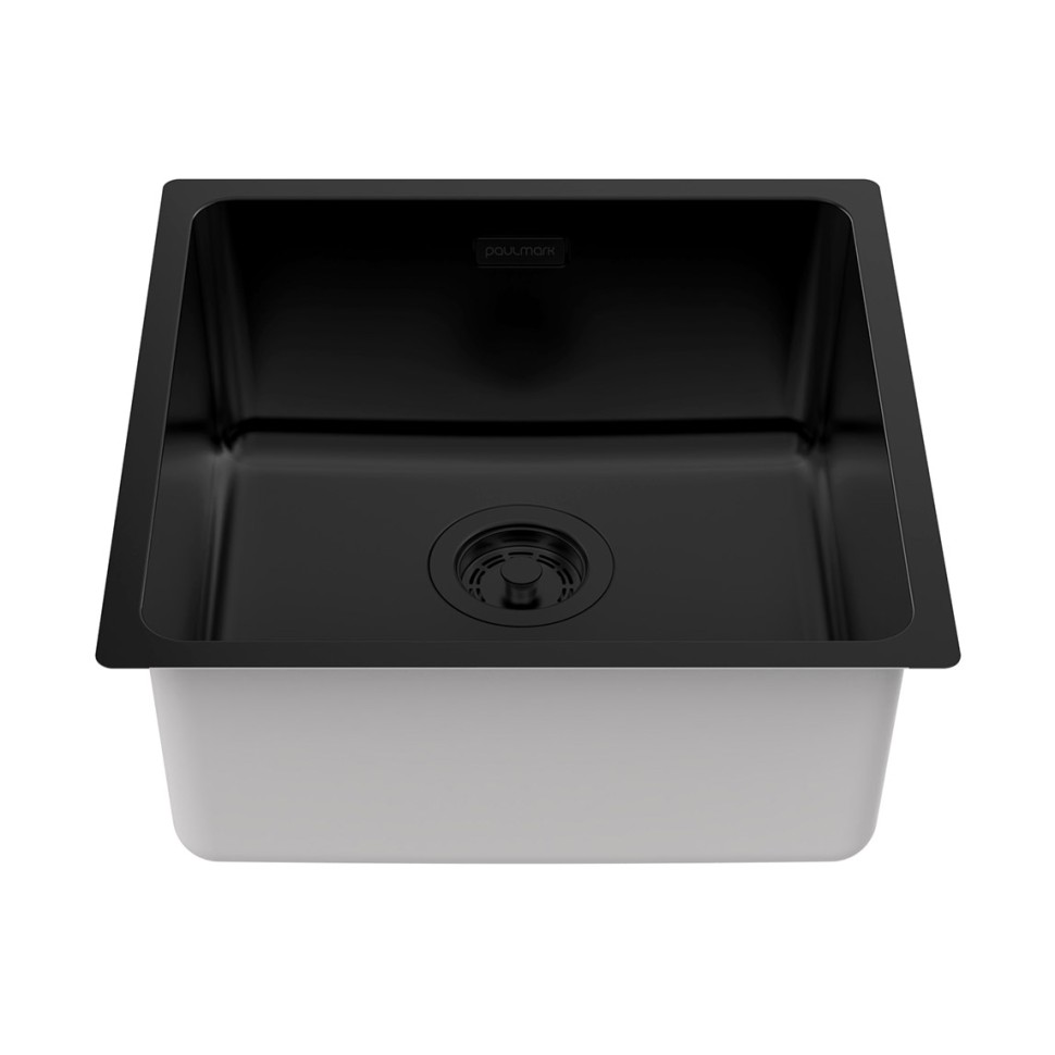Мойка YUNI 44 UNI, нерж. сталь, YU44-MBN, матовый черный NANO-PVD, 440х440мм, Paulmark