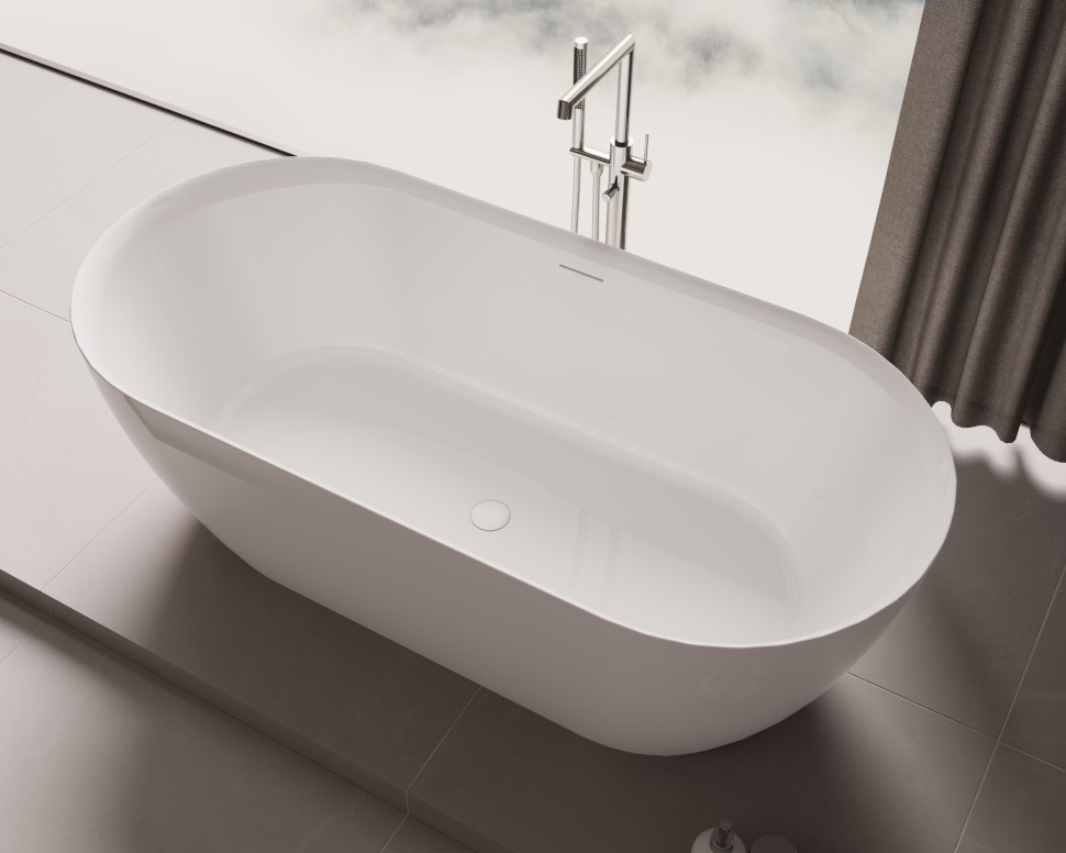 Ванна акриловая Vincea VBT-705-1800, 1800*800*585, цвет белый, щелевой перелив, слив белый