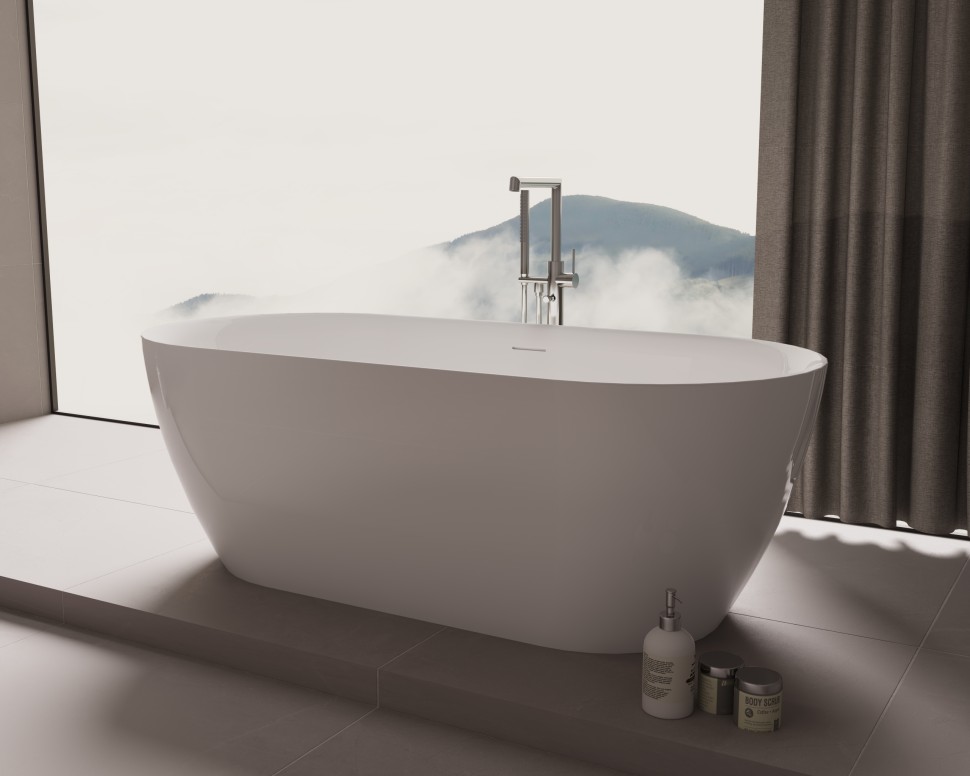 Ванна акриловая Vincea VBT-705-1800, 1800*800*585, цвет белый, щелевой перелив, слив белый