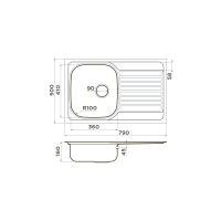 Кухонная мойка Omoikiri Kashiogawa 79-IN нерж. сталь/нержавеющая сталь