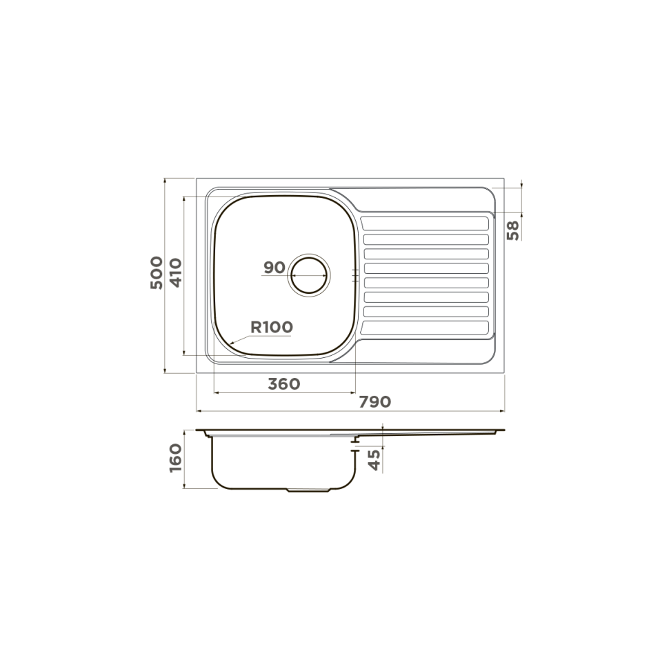 Кухонная мойка Omoikiri Kashiogawa 79-IN нерж. сталь/нержавеющая сталь