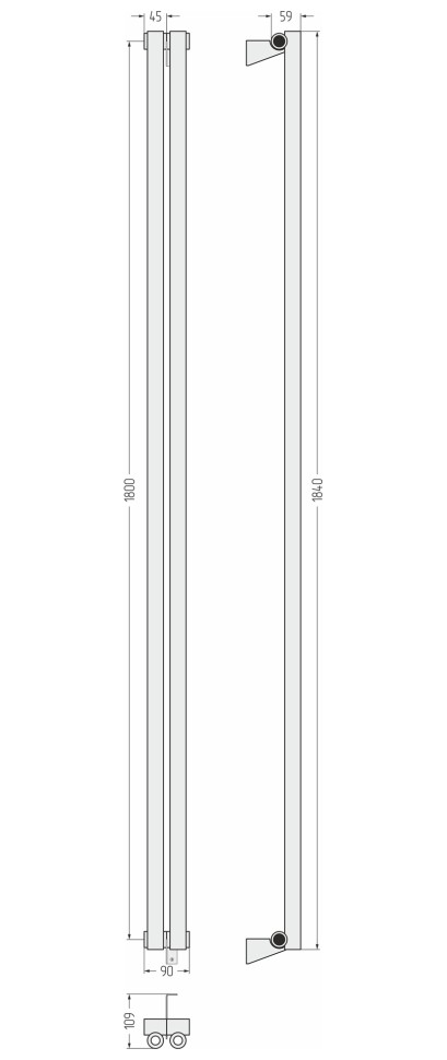 Эстет-0 1800х90 2 секции