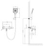 Смеситель для ванны Куб (Cube) VTFW-1C2GM, вороненая сталь