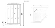 Душевая кабина Niagara Premium NG-6002-01GD (100х100х220) низкий поддон(16 см),стекло прозрачное,4 места