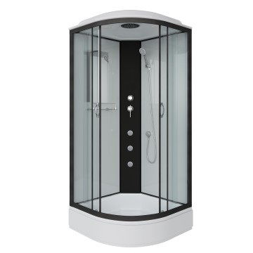 Душевая кабина Niagara Classic NG-6701-14G (90х90х215) средний поддон(26см),черный,стекло прозрачное,4 места