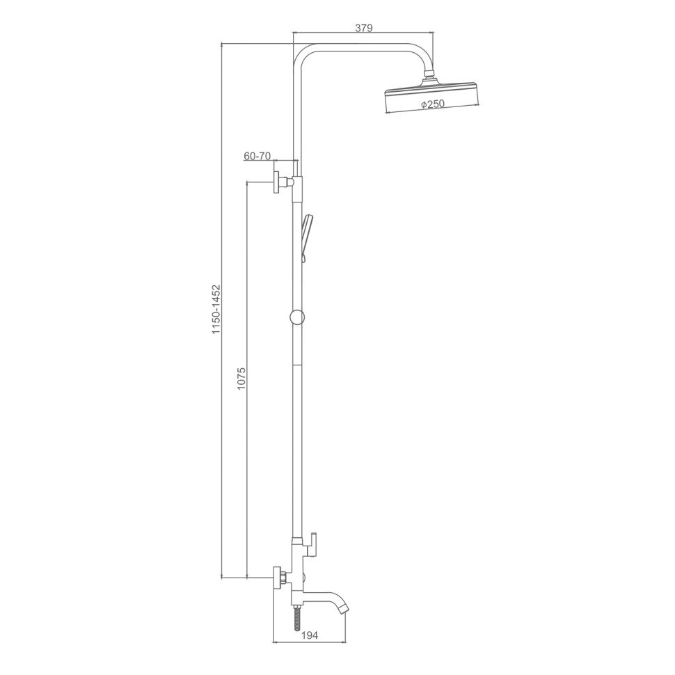 Душевая система Splenka для ванны и душа S221.24.06 Черный