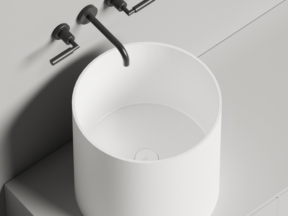 Раковина накладная ARMONIA 04 покраска по RAL полностью 460х460х450 S-Stone Матовое