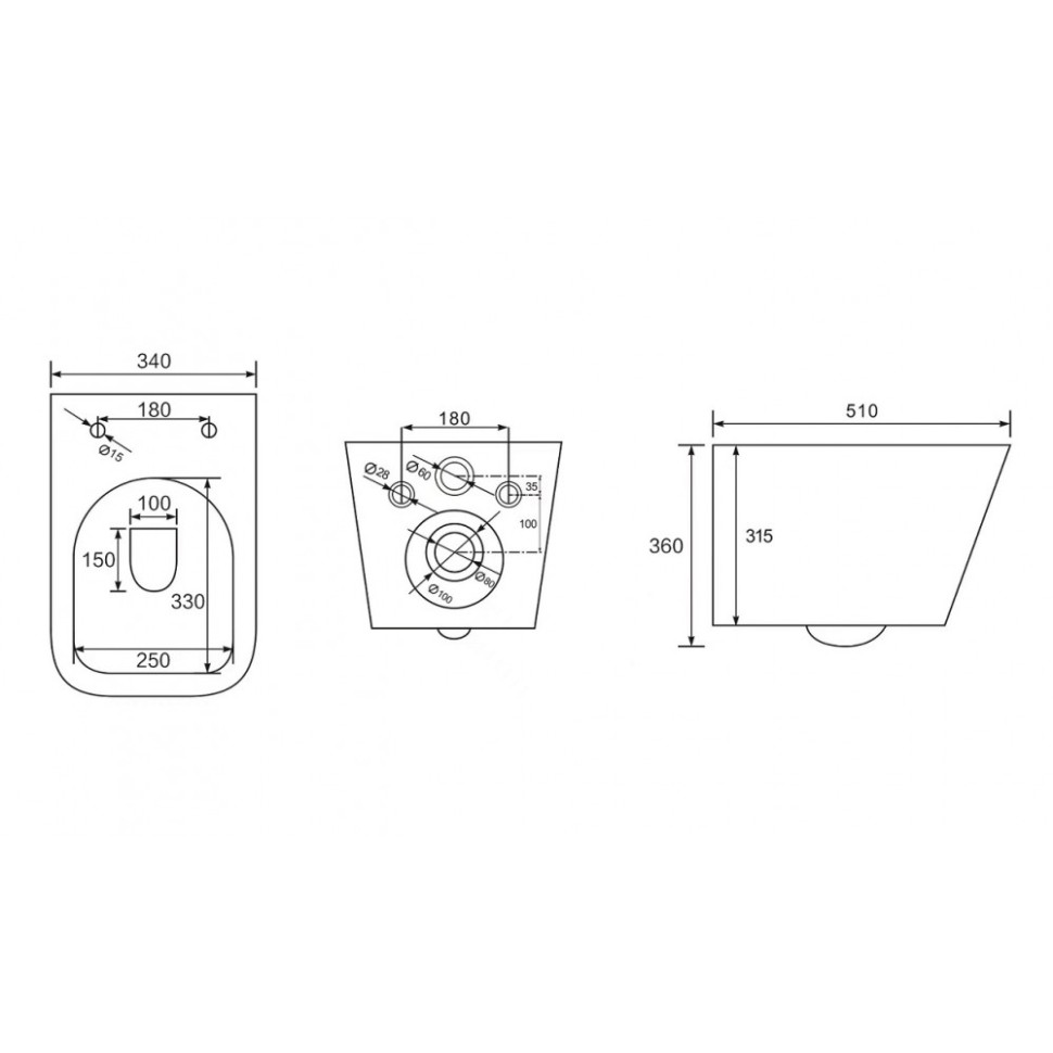 Унитаз BERGES подвесной FLOE S Rimless 51 см, сиденье дюропласт Floe S Slim SO, микролифт, быстросъём