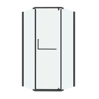 Душевое ограждение Grossman Pragma 302.K33.03.9090.42.00 (90х90х195) трапеция,распашная,графит сатин,стекло прозрачное, 1 место