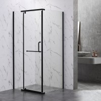 Душевой угол Veconi Rovigo RV-18B, 1000х900х2000, черный, стекло прозрачное