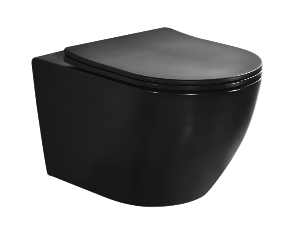 Унитаз подвесной безободковый VORTEX N MYL038AMB с микролифтом (матовый черный)