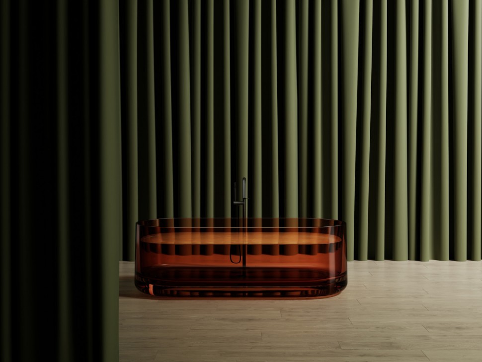 Прозрачная ванна ABBER Kristall AT9708Opal коричневая