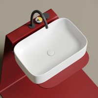 Умывальник чаша накладная прямоугольная (цвет Белый Матовый) Element 605x380x150мм