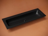 Раковина накладная мебельная Grace прямоугольная, c одним отверстием под смеситель 1210x457x137 мм, цвет черный матовый, арт. CN7017MB