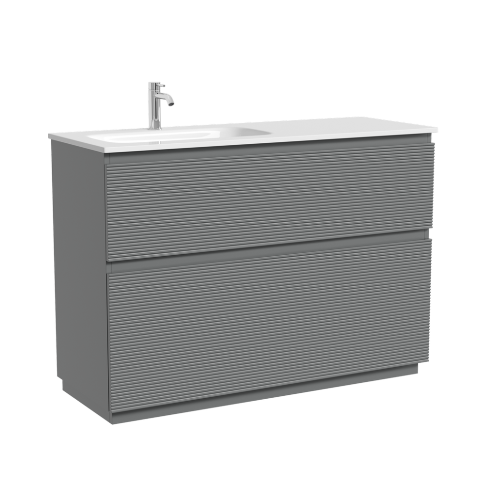 Тумба напольная SANCOS Folk Floor левая 1190х445х850, c двумя ящиками оснащенными доводчиками, Ergraut soft, арт.FL120FLES