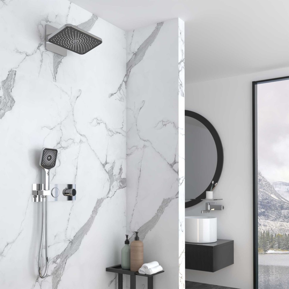 Душевой комплект VSFW-422TI4CH встраиваемый, термостатический, двухрежимный, хром