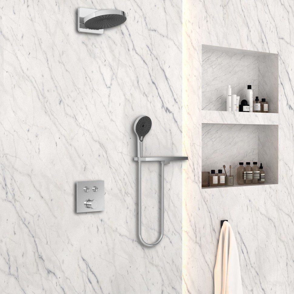 Душевой комплект VSFW-4I211RCH встраиваемый, двухрежимный, хром