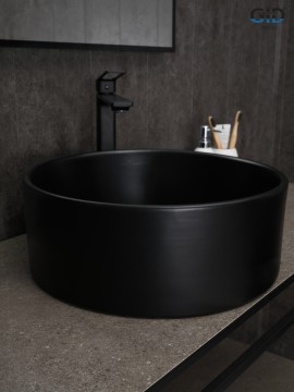 Раковина Gid Bm9011 53368 накладная черная матовая 40x40x15