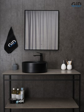 Раковина Gid Bm9011 53368 накладная черная матовая 40x40x15