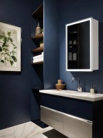 AQM9202 600х800 Зеркальный шкаф с посветкой и подогревом универсальный монтаж