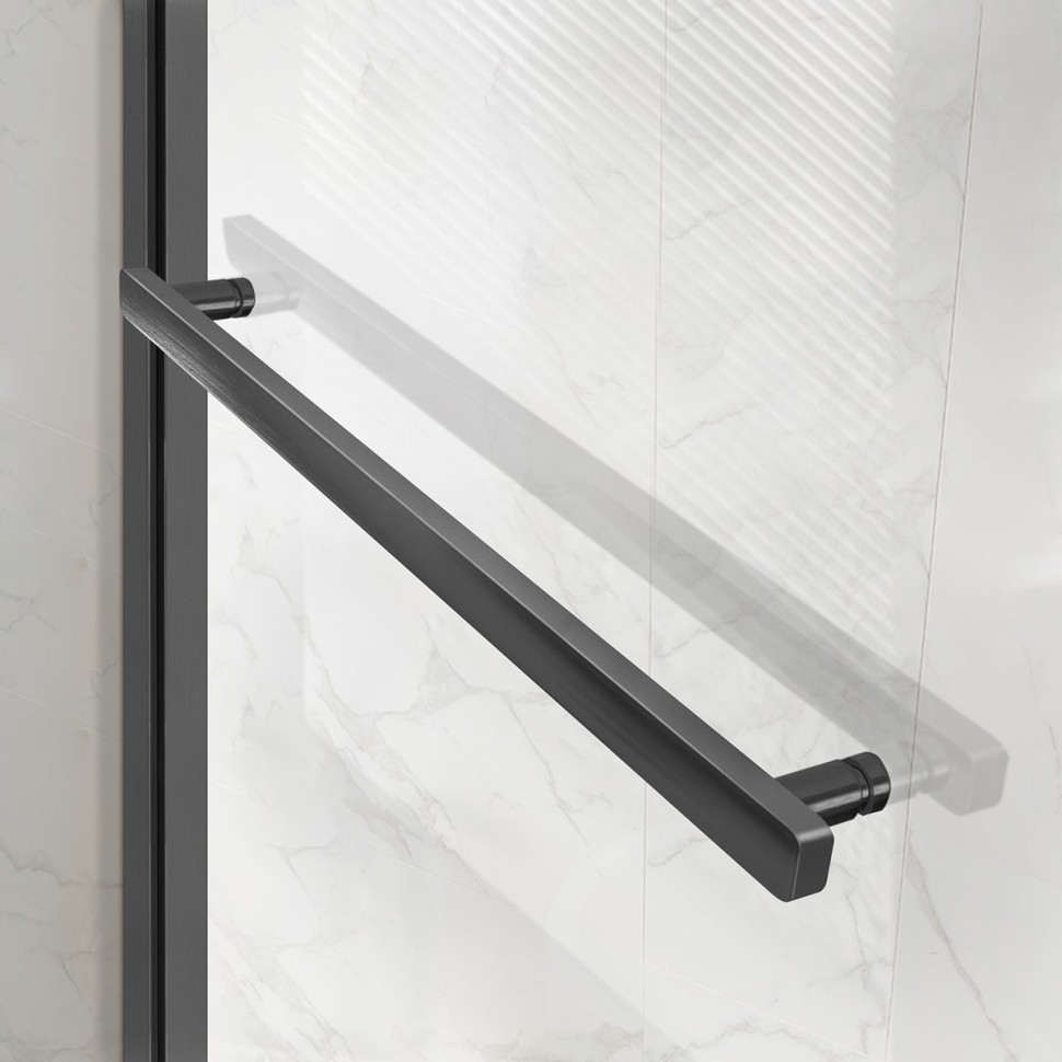 Душевая дверь Слим Софт (Slim Soft) VDS-1SS120CGGM, 1200, вороненая сталь, стекло тонированное