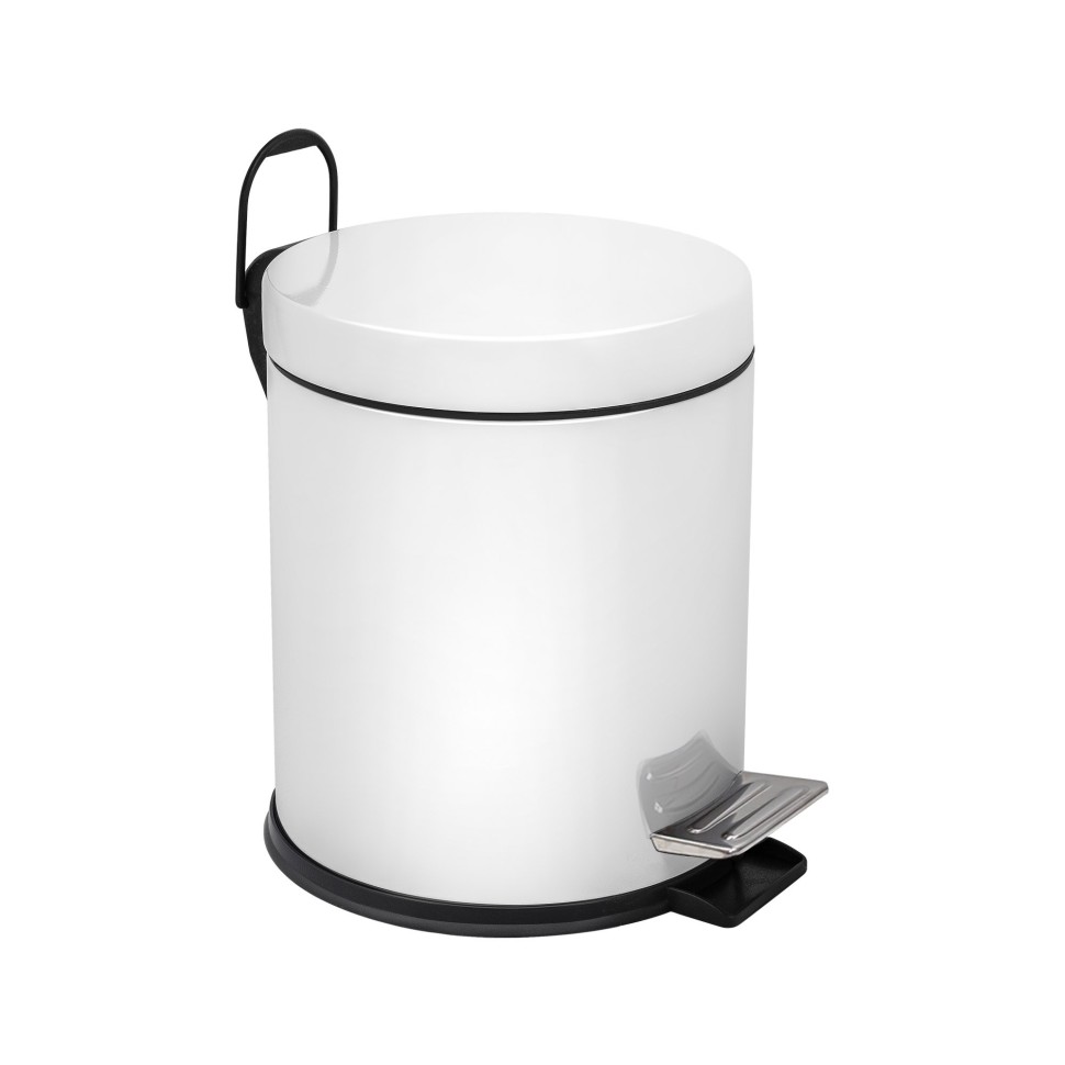 Ведро-контейнер BERGES для мусора с педалью 5 л, белое