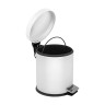 Ведро-контейнер BERGES для мусора с педалью 5 л, белое