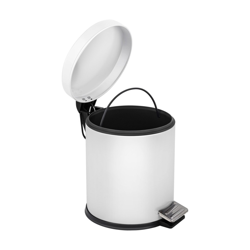 Ведро-контейнер BERGES для мусора с педалью 5 л, белое