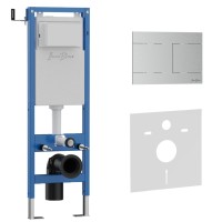 Комплект 2в1 IBERICA BLANCA инсталляция SILENCIO MINI, кнопка смыва INOX-R хром матовый (IB.001М.015.01)