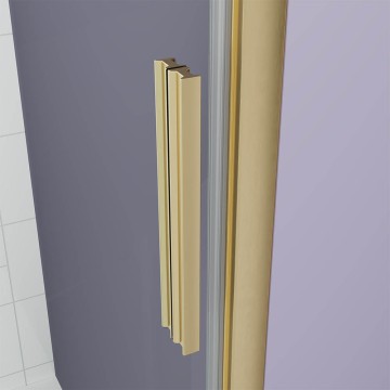 Душевая дверь Veconi Ottimo P30 G, 700x1900, золото брашинг, стекло прозрачное