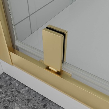 Душевая дверь Veconi Ottimo P30 G, 700x1900, золото брашинг, стекло прозрачное