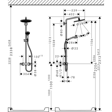 Душевая система Hansgrohe Croma Select S хром (26792000)