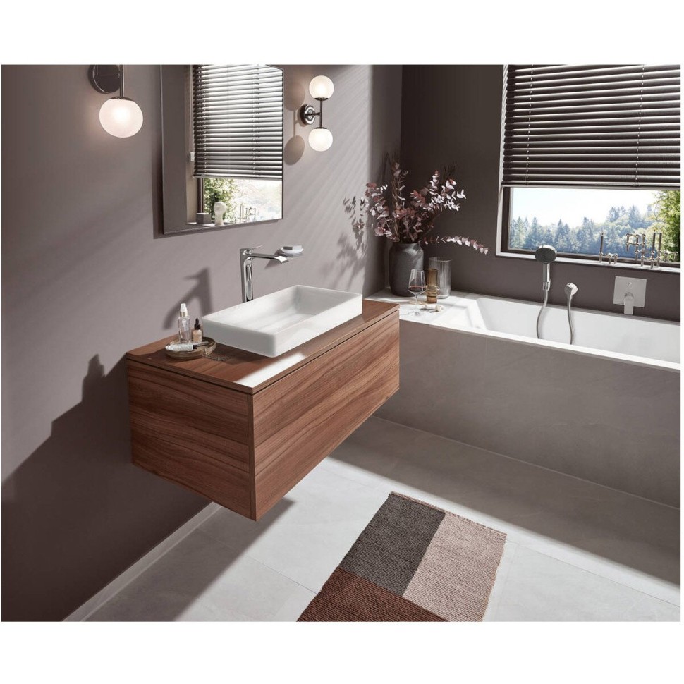 Смеситель для раковины Hansgrohe Vivenis со сливным гарнитуром, для раковины в форме таза 75040000, хром