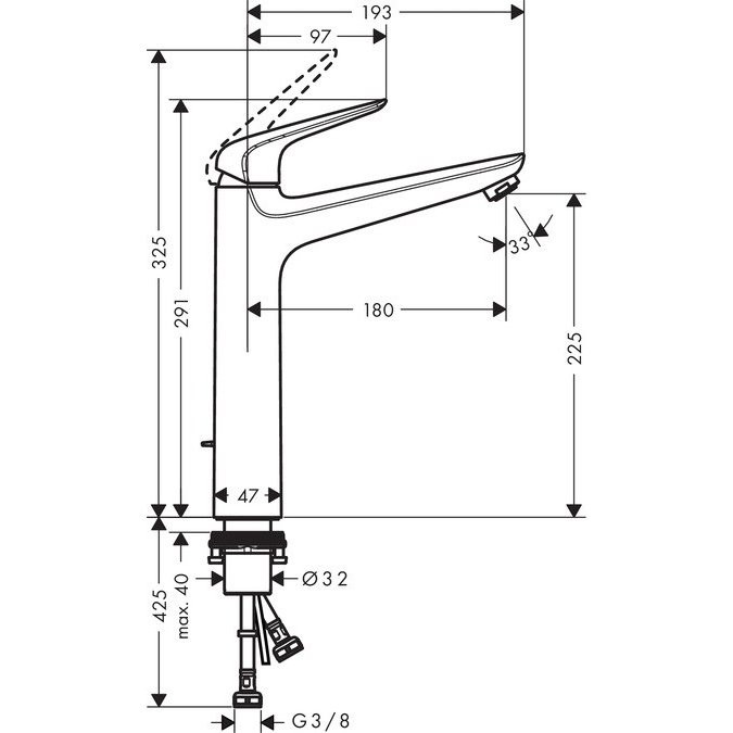 Смеситель для раковин Hansgrohe Novus хром (71123000)