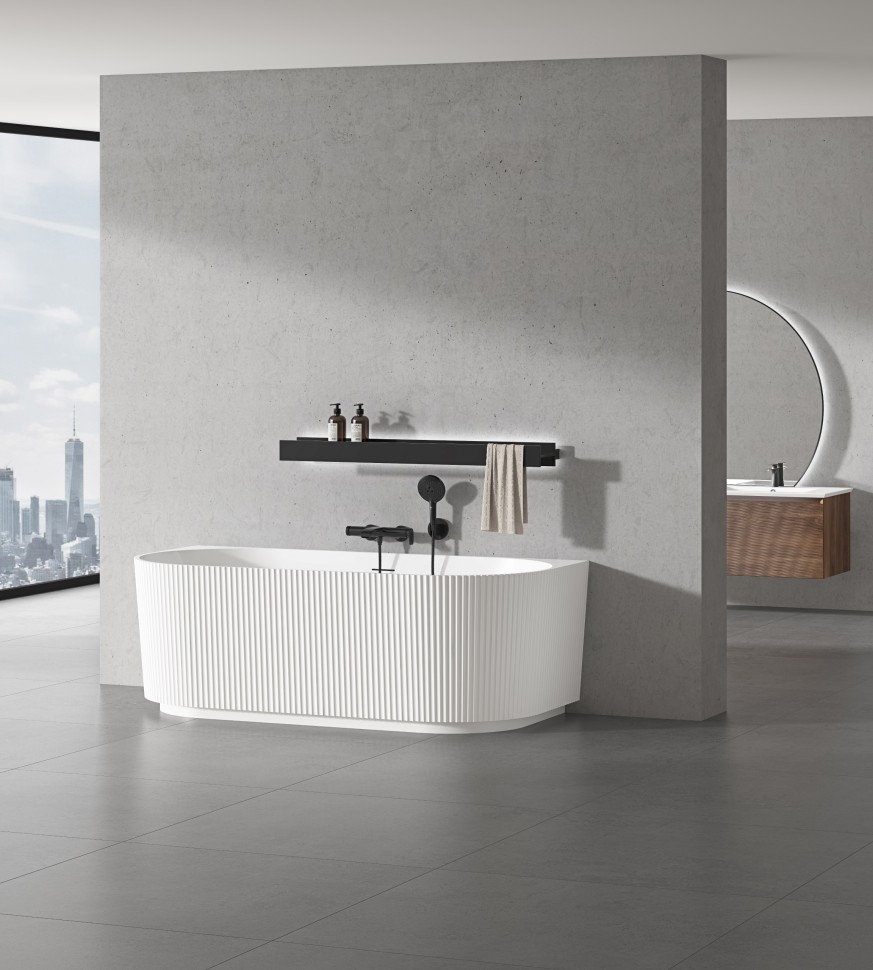 Ванна акриловая Vincea VBT-706-1700, 1700*800*585, цвет белый, щелевой перелив, слив белый