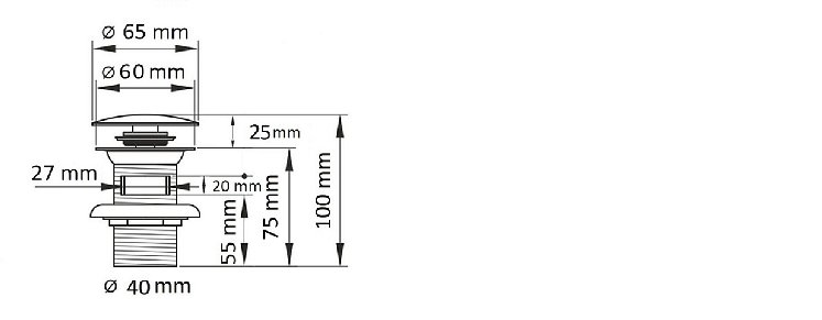 Донный клапан для раковины CeramaLux RD001