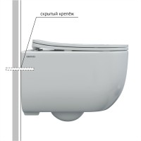 Унитаз BERGES подвесной VENTAS Rimless 49 см, сиденье дюропласт Ventas Slim SO, микролифт, быстросъём