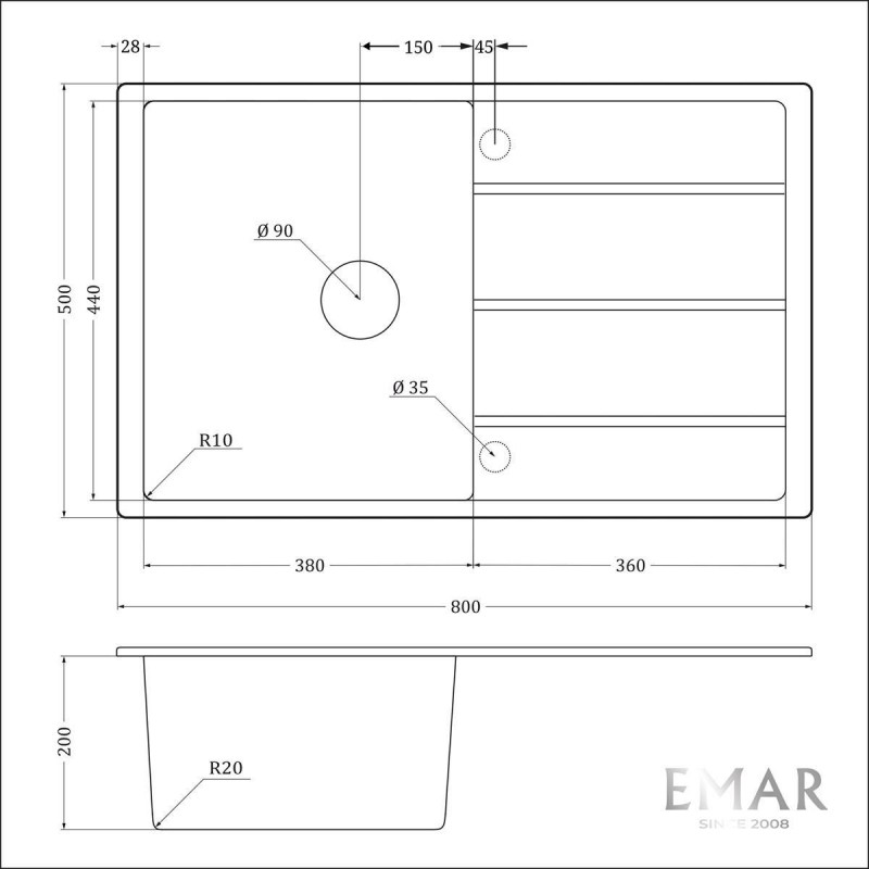 Мойка EMAR EMQ-1800.Q EMQ-1800.Q Сардоникс