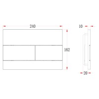 Кнопка смыва Veconi FLUSH V7, FLV7-GM, 240х162х10, пластик, оружейная сталь матовая