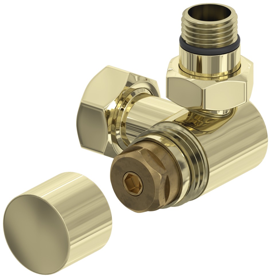 Вентиль 3D правый под шестигранник (G 1/2" НР х G 3/4" НГ)