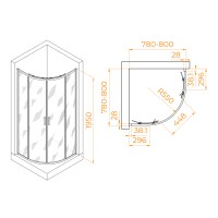 Душевой уголок RGW PA-52 (Прозрачное, 800x800)