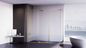 Боковая панель Veconi Premium Trento SP-50G, 1000х2000 , брашированное золото, стекло прозрачное