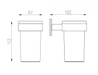 Стакан для зубных щеток с держателем ABBER Pol 316 AA1960BRG брашированное розовое золото
